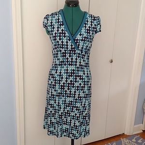 Ann Taylor Blue/White Polka Dot Dress Sz 2